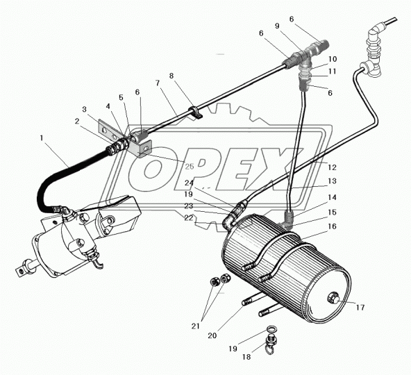 6363-1602170 Рукав ВД (шланг) L=410 Г=М16+К19/Г=М16+К19 УРТ