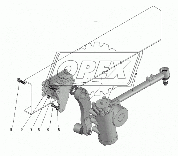 63685-3401090 Сошка рулевая L=345 ф57 кривая под шлицы Урал