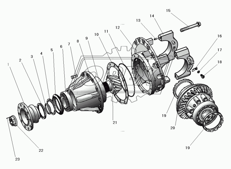 2402065Е260А Фланец ф150; внутр.шлиц=8; 4отв.ф12; h=95 в сборе с маслоотражателем (УРАЛ-63685)торц.шл Урал
