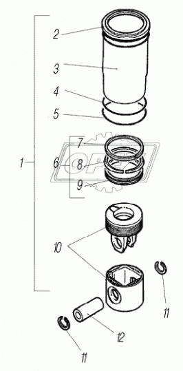 651.1004020 Палец ф22х50 L=102 поршневой ЯМЗ-650,536 MALANG