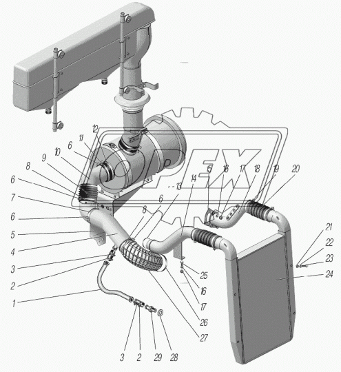 6370-1109229-10 Патрубок УРАЛ фильтра воздушного Урал