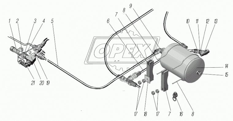 9502 10-m16х1,5 Фитинг (угольник); Рнаруж=М16х1,5/ трубка ф10х1,0мм; (цанга) Camozzi