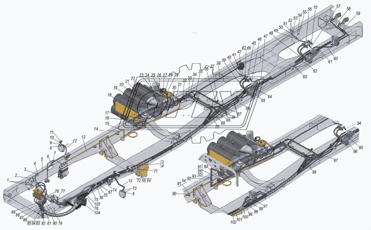 6370-3506320 Трубка тормозная УРАЛ к клапану буксирному Урал