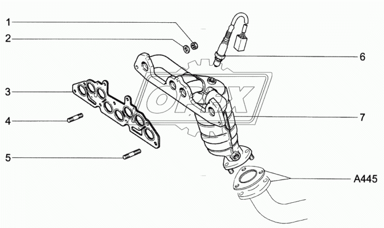11183-1203008 Труба приемная ВАЗ-1118,2110 (дв.ВАЗ 1,6л) 8 клап, 2 отв.датчика кислорода СОД