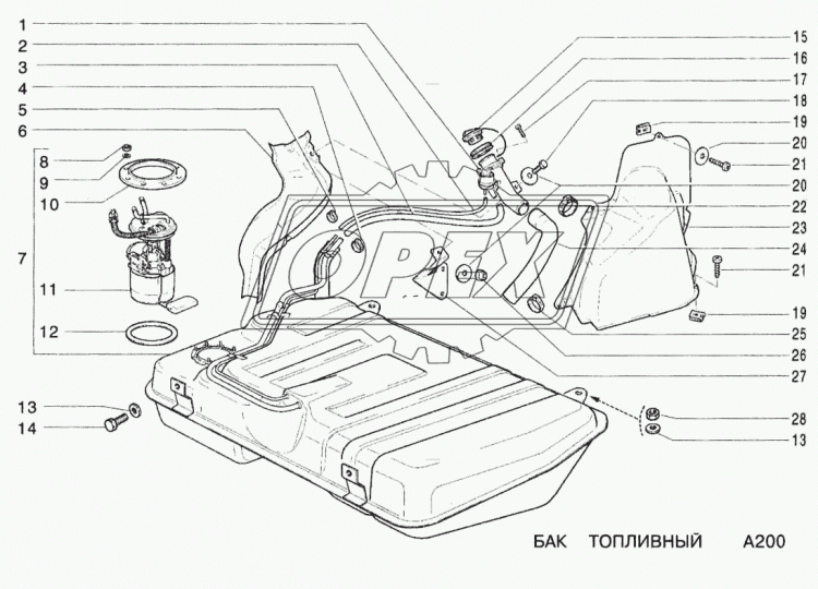 2123-1101054 Труба наливная ВАЗ-2123 бака топливного СБ с гравитац.клапаном ВАЗ