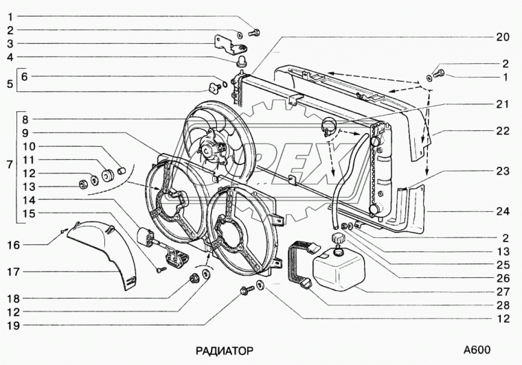 2123-1301012 Радиатор водяной ВАЗ-2123,Нива Шевроле дв.1,6 ДААЗ