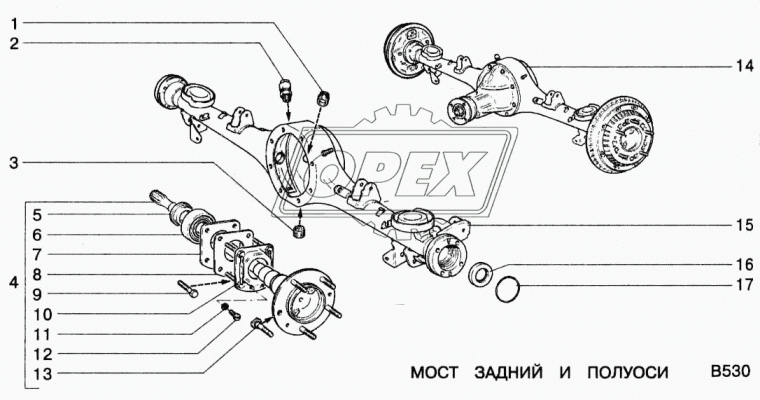 2123-2403069 Полуось ЗМ заднего моста ВАЗ-2123 ВАЗ