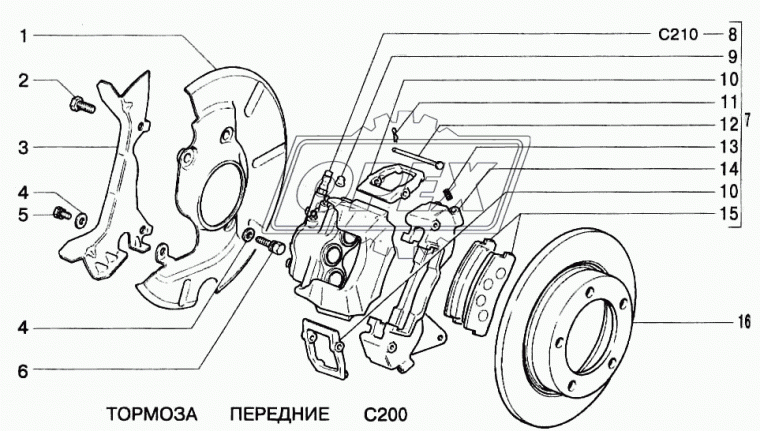 2123-3501013 Суппорт ВАЗ-2123 левый; в сборе без колодок ВАЗ