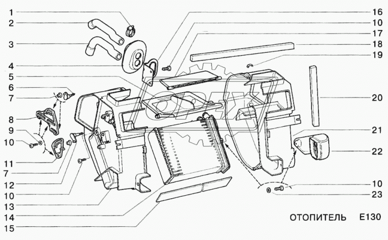 2123-8101060 Радиатор отопителя ВАЗ-2123 алюминиевый ДААЗ