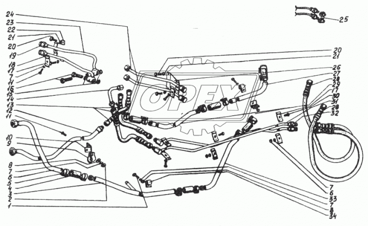 Н.036.85.060 Рукав ВД (шланг) L=810 М27х1,5 К=32 Метрукав