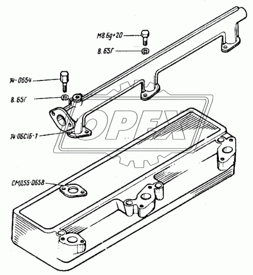 СМД55-0658 Прокладка ромбич. 71х46; фвнутр=30; 2отв.ф9, водяной трубы СМД20 разная конфигурация АРТИ