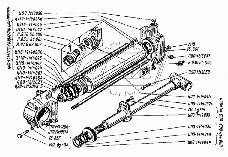Н.036.05.003 Фитинг Штуцер Ц-75 ДТ, ГУР МТЗ d20/27 ХТЗ