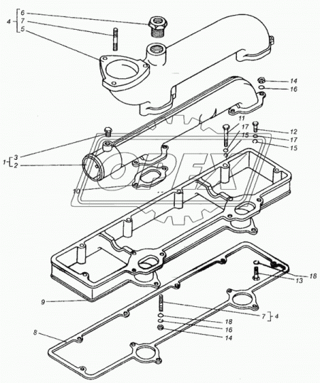 14Н-06С38-01 Коллектор впускной (сталь) L=570 2 фланца