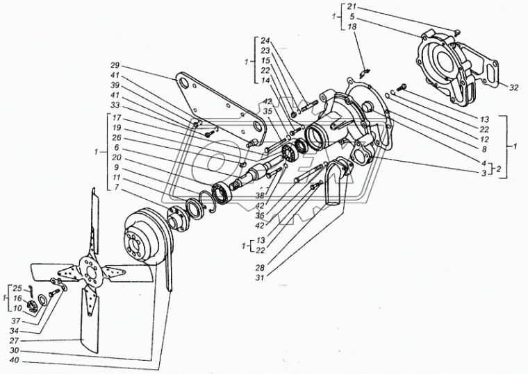 14-1305-2 Вал ф17/20/24 L=200 водяного насоса СМД-14