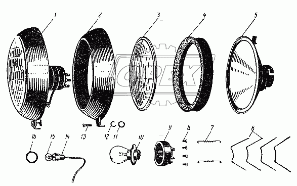 ФГ9-3711201 Стекло фары к ФГ-305, 318 без отражателя