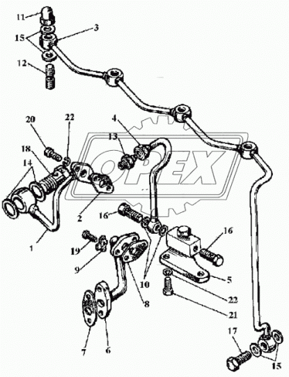 Д37М-1408498В Шпилька с/и М12 L=36 Р1=13х1,25/13х1,75 1отв.ф5 подачи масла
