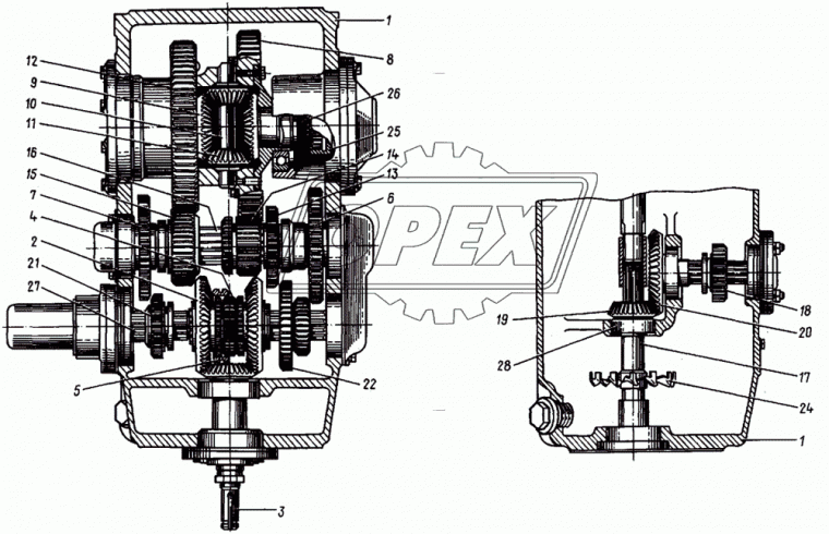 А25.37.229Б Шестерня ведущая 1,2,5 и 6 передач Т-25 z=29/15 н/о