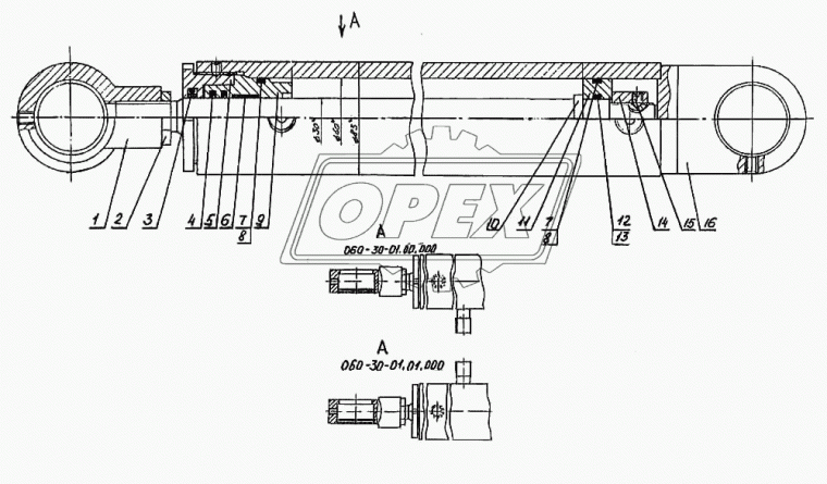 060-30-01.00.002 Гайка С/И гидроцилиндра наклона ЭО-3323