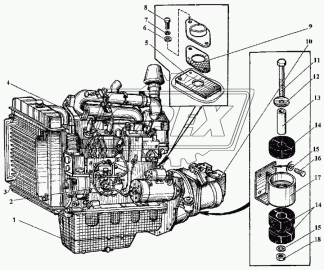 ЭО-3323.04.02.000 Топливопровод, управление подачей топлива и экстренного останова дизеля ТВЭКС