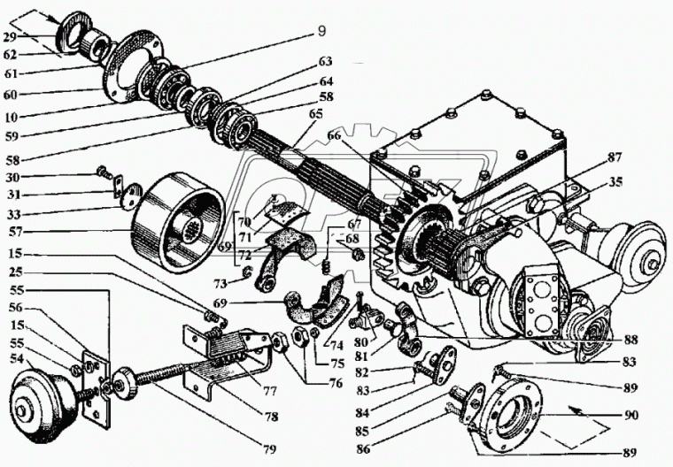ЭО-3322Б.70.20.050 Планка 190х80х12 4отв. ф14/1отв. ф25 ТВЭКС