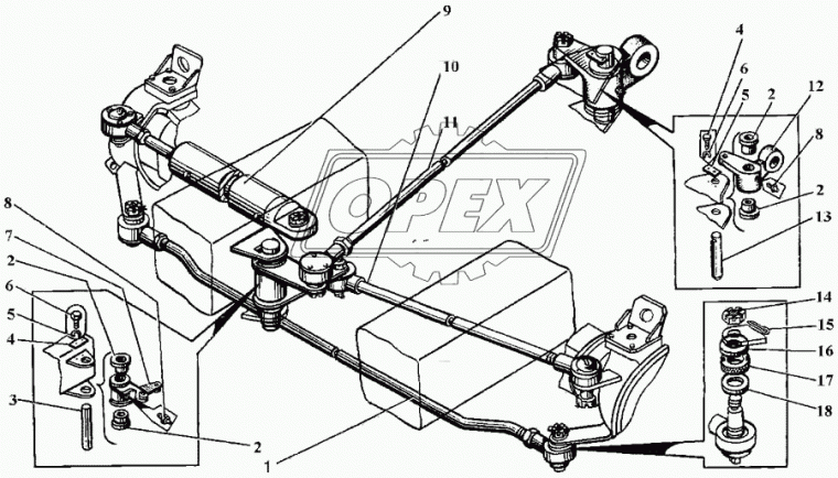 ЭО-3323.20.40.400 Тяга верхняя ЭО-3323 ТВЭКС