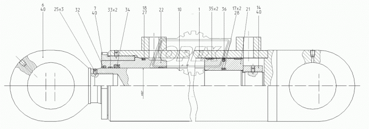 ЭО-3323А.71.82.002-11 Гайка С/И наружная гильзы гидроцилиндра ковша ЭО-3323 ТВЭКС