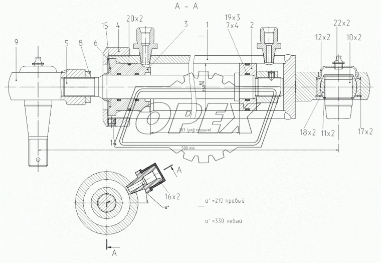 ЭО-3323А.71.80.113 Гайка С/И наконечника гидроцилиндра поворота ЭО-3323 ТВЭКС