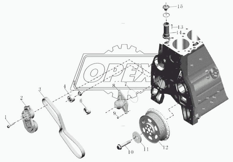 4991240 Ролик (сталь) ф17х75 h=38 поликлин.ремень, с подшипником, промежуточный ремня CUMMINS ISBe,ISDe,6CT Foton