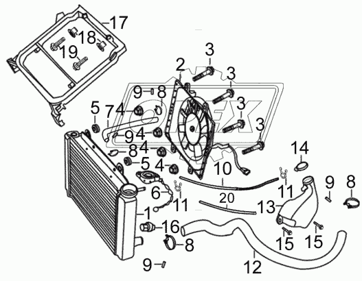19110 РМК суппорта (механизм в сборе со штифтом) BPW TSB3709, TSB4309, TSB4312; без направляющих TTT