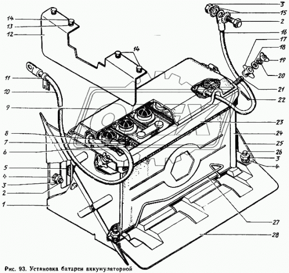 130-3703339 Скоба ф7 L=1000 пруток, аккумуляторной батареи ЗИЛ