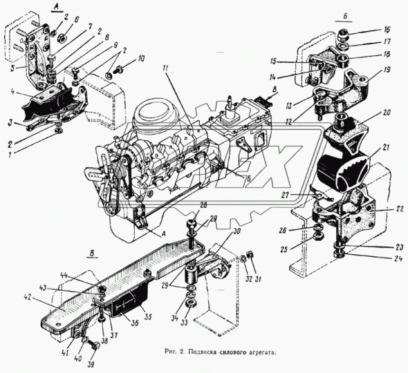 133ВЯ-1001170 Кронштейн опоры в сборе ЗИЛ