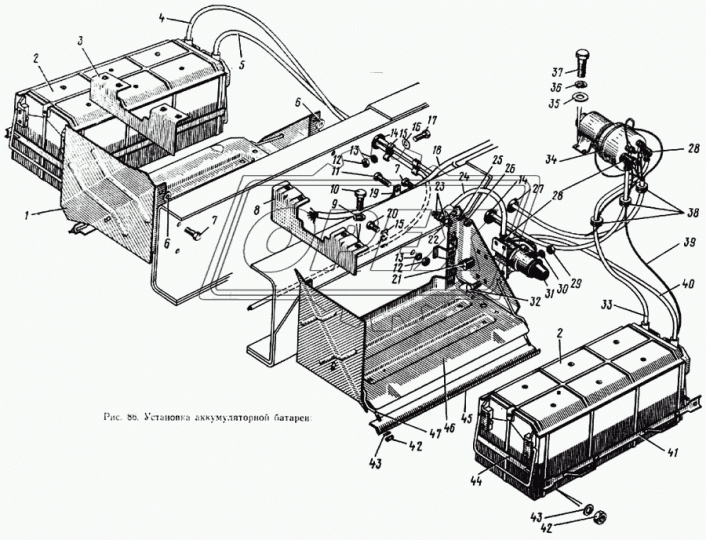 133ВЯ-3703185 Стяжка крепления АККУМУЛЯТОРНОЙ БАТАРЕИ ЗИЛ