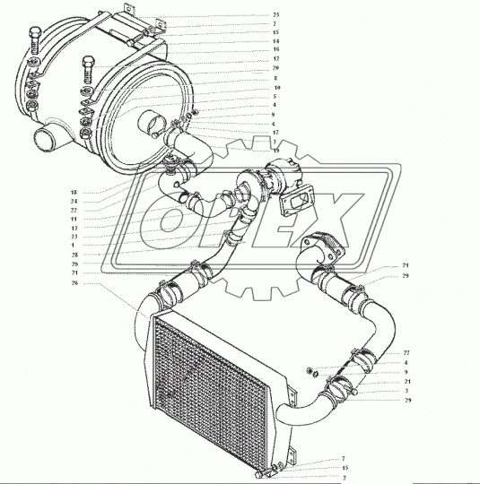 4327-1118412 Трубка от охладителя к двигателю