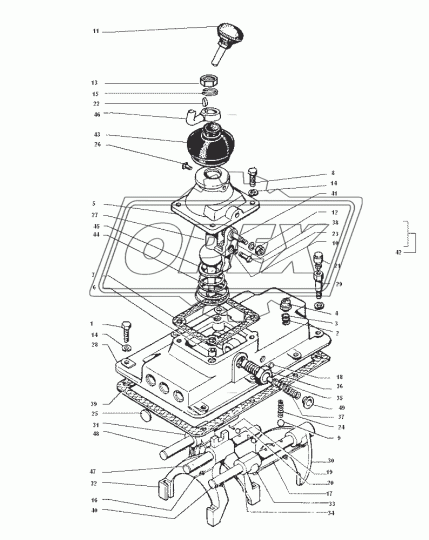 432720-1702220 Наконечник L=280 рычага переключения передач с опорой в сб.(кулиса) 432720-1700004-10 СААЗ