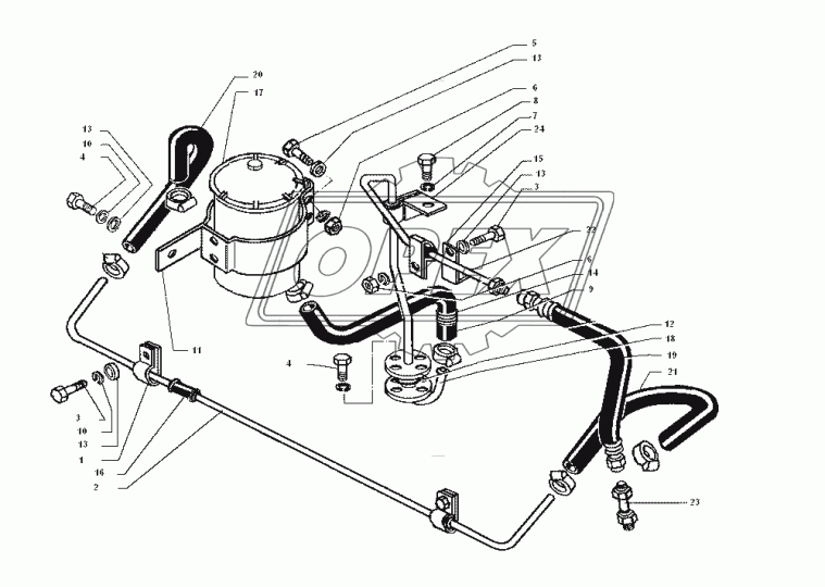 432720-3408084 Трубка (сталь) ф10; L=95 Ш=М16+К17/Ш=М20+К22 шланга ВД РААЗ