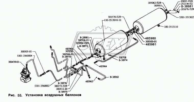 5301-3560004 Трубка ф12; L=630 Ш=М18+К19/Ш=М18+К19 от компрессора к воздуш. балону первая