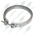 80921 Хомут V-образный ф140 (зажим-болт) выхлопной трубы MAN Bus (1970-2020); (цинк) Premium усиленный D=127/151 V-образный Dinex
