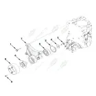 0437 Опора привода вентилятора в сборе Газель Бизнес (дв.Cummins ISF 2.8) Н/О 6отв. HAFFEN