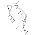 0773 Трубка (сталь) ф10 L=410 Г=М17+К21/Г=М17+К21; 1 фитинг 90 град.,в оплетке, турбины подающая Cummins ISBe185 HAFFEN