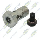 0654 Болт-штуцер М12х24х1,5 Р=13 К=17 2 скв. отв. ф3, в голов. болт штуцер М6х10х1 отв. ф1   Cummins EQB, ISBe, 6CT, ISLe HAFFEN