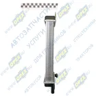 LRh 0720 Радиатор отопителя КАМАЗ; (алюм.сборный) 2 вых.ф18, 1 прямой/1 загнутый на 2-х болтах Luzar