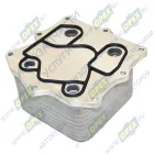 LOc 0324 Теплообменник (охладитель) масляный120х120 h=73; 8отв.крепления ф6 Газель Бизнес,Некст (дв.Cummins ISF 2.8); (аналог 5318533) Luzar