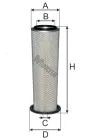 A 838 Фильтр воздушный A=187 B=119 C=10 D=206 H=593 FL4/6 VOLVO FM7 (1998-2001) M-Filter