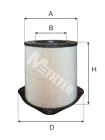 A 850 Фильтр воздушный A=356 B=203 D=424 H=416 FH16 Volvo FH16 (1993-2003) VOLVO FH16 (1993-2020); C 36 1820 M-Filter