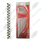 12307 Набор ключей имбусовых звезд Г-обр.; TORX 9 шт., T10-T50, CrV, длинные MATRIX
