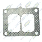 T0781-8010 Прокладка (м/асбест) прямоуг. 125х95 2 внутр. отв. 63х44 4 отв. ф11 с выступом перфорированная турбокомпрессора WP12 Weichai TOPCOVER