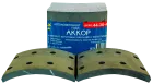 340-003-2441 (340-003-2442) Накладка тормозной колодки L=195х150х20 НЕФАЗ,КАМАЗ-6522 переднего моста MADARA; (комплект 8 шт. с заклепк.) АККОР