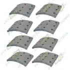 А0850 Накладка тормозная (200х150) СЗАП ось L1 (8 т.) (комплект 8 шт., с заклёпками) СЗАП 8357 АККОР