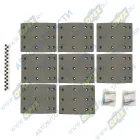 А0850 Накладка тормозная (200х150) СЗАП ось L1 (8 т.) (комплект 8 шт., с заклёпками) СЗАП 8357 АККОР