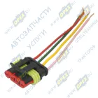 7041-10/20СБ Колодка разъема 4 конт. 1,5мм (гнездо/штырь); с проводом (герметичная) (6892) АЭНК